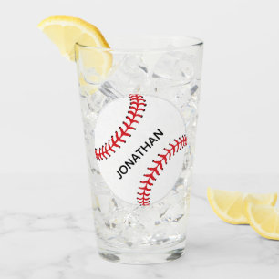 Baseball Design Drink Glass Glas