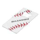 Baseball Design Flaschenöffner (Vorderseite Schrägansicht)