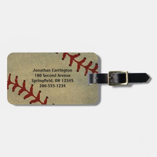 Baseball Design Luggage Tags Gepäckanhänger (Vorderseite horizontal)