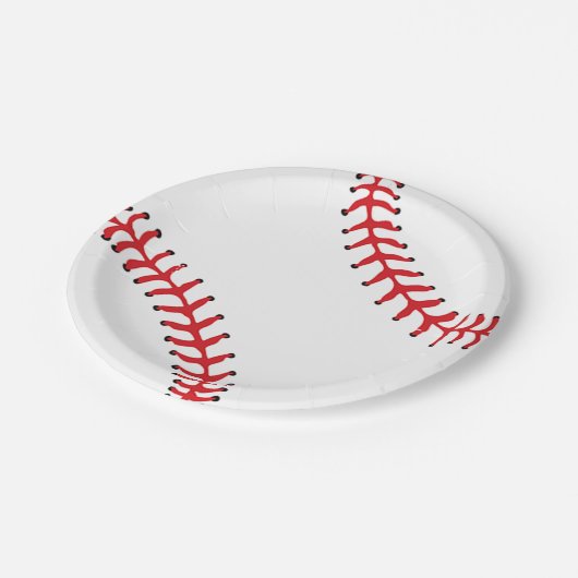 Baseball Design Paper Party Plate Pappteller (Schrägansicht)