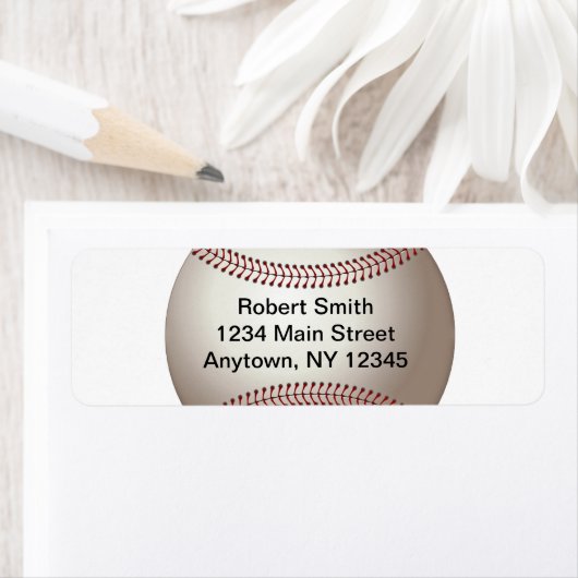 Baseball-Design-Rücksendeadressen-Aufkleber (Insitu)