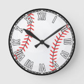 Baseball-Design Runde Wanduhr (Vorderseite)