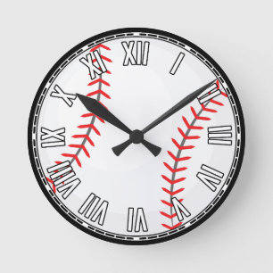 Baseball-Design  Runde Wanduhr