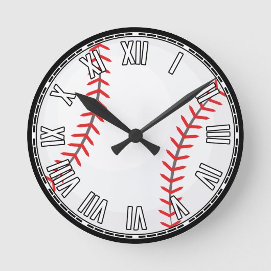 Baseball-Design Runde Wanduhr (Vorderseite)