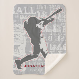Baseball Design Sherpa Blanket Sherpadecke