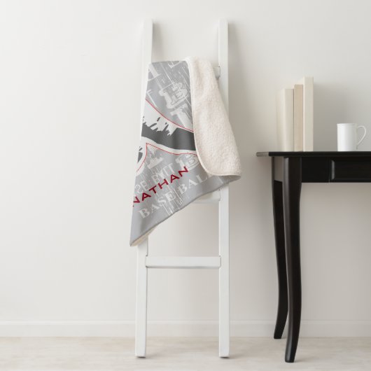 Baseball Design Sherpa Blanket Sherpadecke (Beispiel)