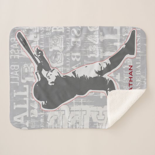 Baseball Design Sherpa Blanket Sherpadecke (Vorderseite (Horizontal))
