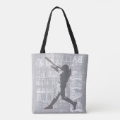 Baseball Design Tote Bag Tasche (Rückseite)