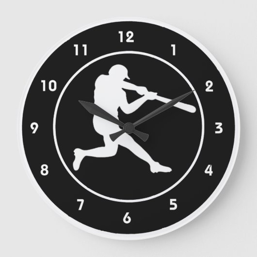Baseball-Design-Wall-Uhr Große Wanduhr (Vorderseite)