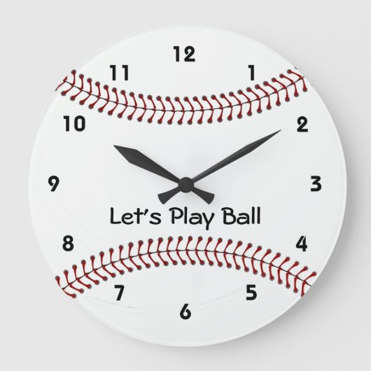 Baseball-Design-Wall-Uhr Große Wanduhr (Vorderseite)