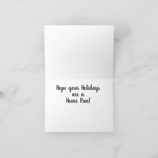 Baseball Design Weihnachtskarte Karte (Innenseite)