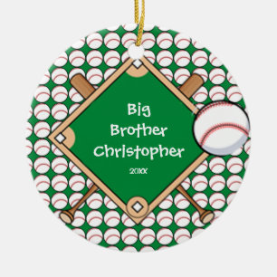 Baseball-Diamant-Bruder-Weihnachtsverzierung Keramikornament