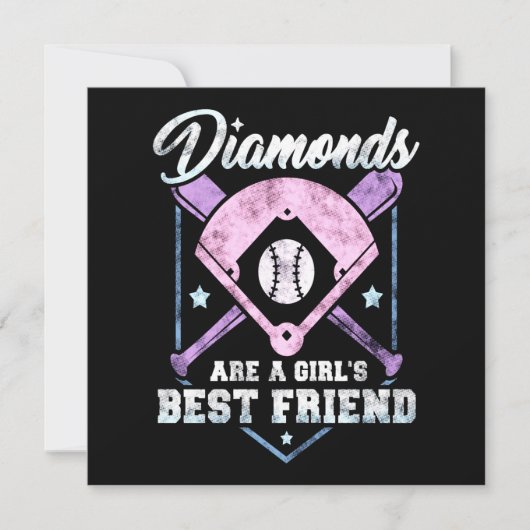 Baseball| Diamanten sind der beste Freund eines Mä Einladung (Vorderseite)