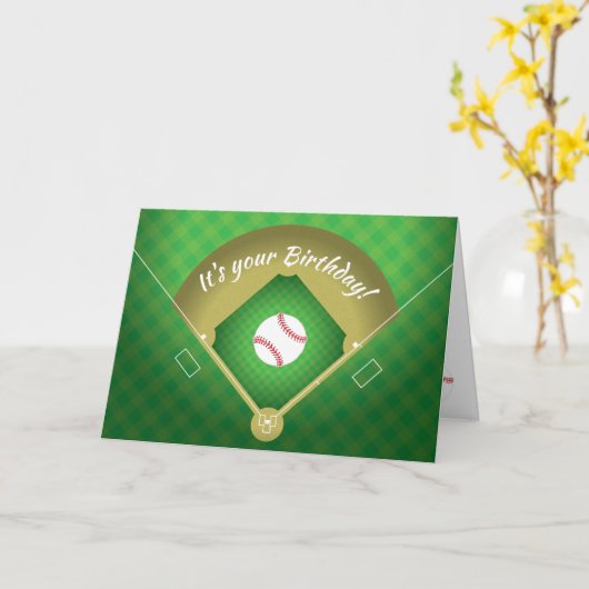 Baseball Diamond Ball Sportdesign Geburtstagkarte Karte (Gelbe Blume)
