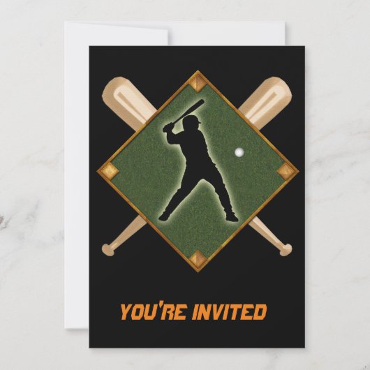 Baseball Diamond Batter 1 Einladung (Vorderseite)