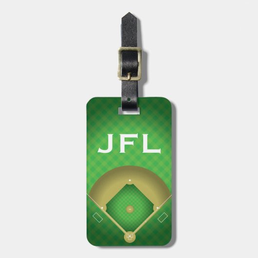 Baseball Diamond Design Luggage Tag Gepäckanhänger (Vorderseite vertikal)