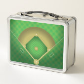 Baseball Diamond Design Metal Lunchbox (Rückseite)