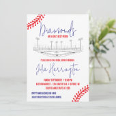 Baseball Diamond, Girls bester Freund-Brautparty Einladung (Stehend Vorderseite)