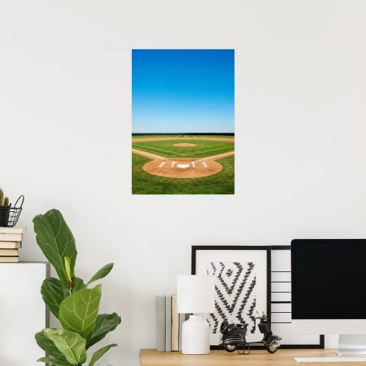 Baseball Diamond Under Bright Blue Sky Poster (Heimbüro)