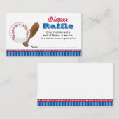Baseball Diaper Raffle Ticket Begleitkarte (Vorne/Hinten)