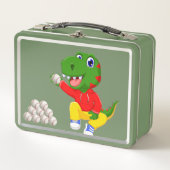 Baseball Dino Metal Custom Lunchbox (Vorderseite)