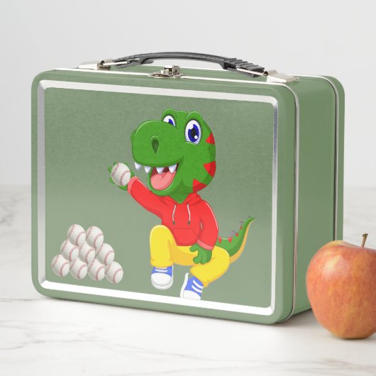 Baseball Dino Metal Custom Lunchbox (Beispiel)