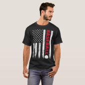 Baseball Distressed American Flag USA Coach Athlet T-Shirt (Vorne ganz)