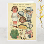 Baseball ⚾ Dolly Dingle Reproduction Paper Doll Karte (Gelbe Blume)