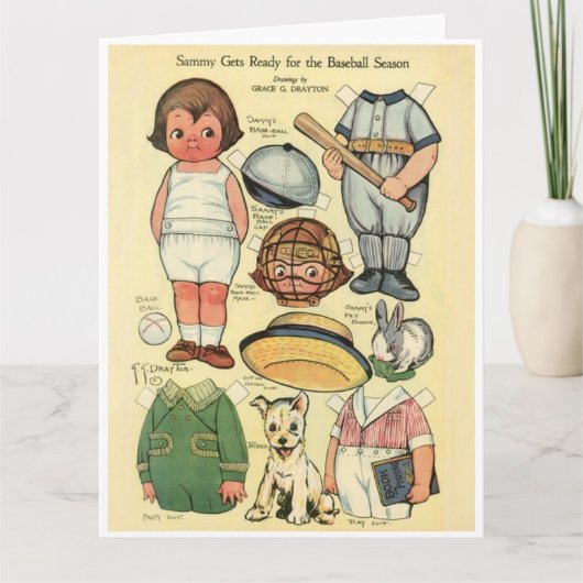 Baseball ⚾ Dolly Dingle Reproduction Paper Doll Karte (Vorderseite)