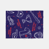 Baseball Doodle Pattern Custom Name Senior Gift Fleecedecke (Vorderseite (Horizontal))