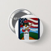 Baseball-Doxie Button (Vorne & Hinten)