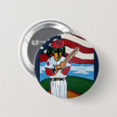 Baseball-Doxie Button (Vorne & Hinten)