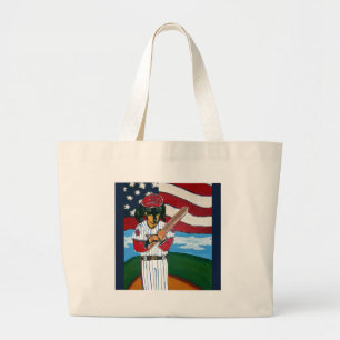 Baseball-Doxie Jumbo Stoffbeutel
