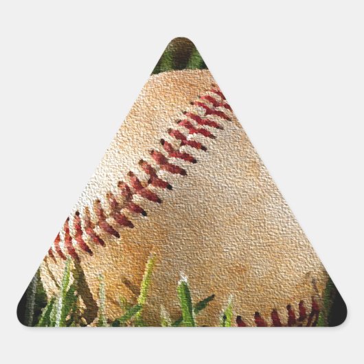 Baseball Dreieckiger Aufkleber (Vorderseite)