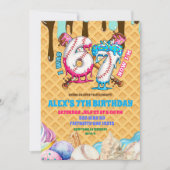 Baseball Drip 67 boy Birthday Party Invitation Einladung (Vorderseite)