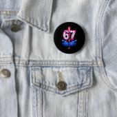 Baseball Drip 6 7 Number 67 Six Seven Meme Mens Bo Button (Beispiel)