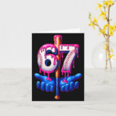Baseball Drip 6 7 Number 67 Six Seven Meme Mens Bo Karte (Gelbe Blume)