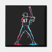 Baseball Drip 6 7 Number 67 Six Seven Meme Mens Bo Magnet (Vorne)