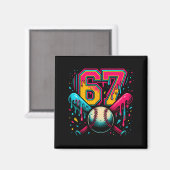 Baseball Drip 6 7 Number 67 Six Seven Meme Mens Bo Magnet (Vorderseite/Rückseite)