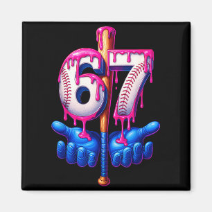 Baseball Drip 6 7 Nummer 67 Sechs Sieben Meme Herr Magnet