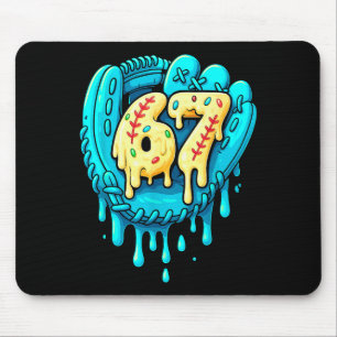 Baseball Drip 6 7 Nummer 67 Sechs Sieben Meme Herr Mousepad