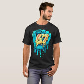 Baseball Drip 6 7 Nummer 67 Sechs Sieben Meme Herr T-Shirt (Vorne ganz)