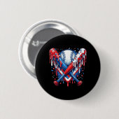 Baseball-Drip American Flag-Schläger 4. Juli Button (Vorne & Hinten)