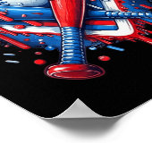 Baseball-Drip American Flag-Schläger 4. Juli Poster (Ecke)