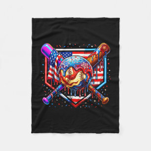 Baseball-Drip-Amerikanische Flagge für Jungen Kind Fleecedecke