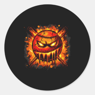 Baseball-Drip-Angry-Lava-Slime-Ball-Grafik Runder Aufkleber