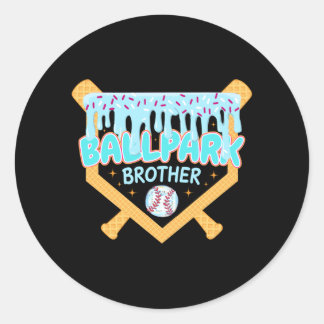 Baseball Drip Ballpark Bruder Eiscreme Drip Runder Aufkleber