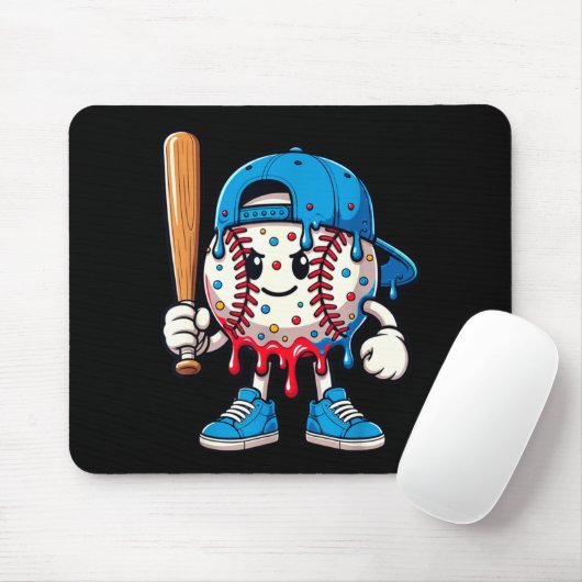 Baseball Drip Baseball Life Style 101 Apparel Yout Mousepad (Mit Mouse)