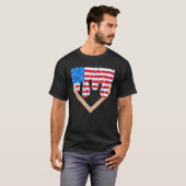 Baseball Drip Boy Ice Cream Patriotic American Fla T-Shirt (Vorne ganz)