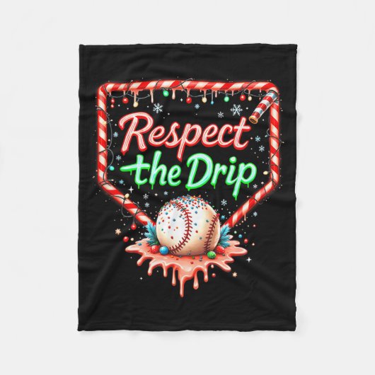Baseball Drip Boys Ice Cream Christmas Youth Respe Fleecedecke (Vorderseite)